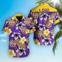 LSU Tigers Hawaiian Shirt Tropical Flower Pattern Summer Beach Gift LSU Tigers Hawaiian Shirt Tropical Flower Pattern Summer Beach Gift