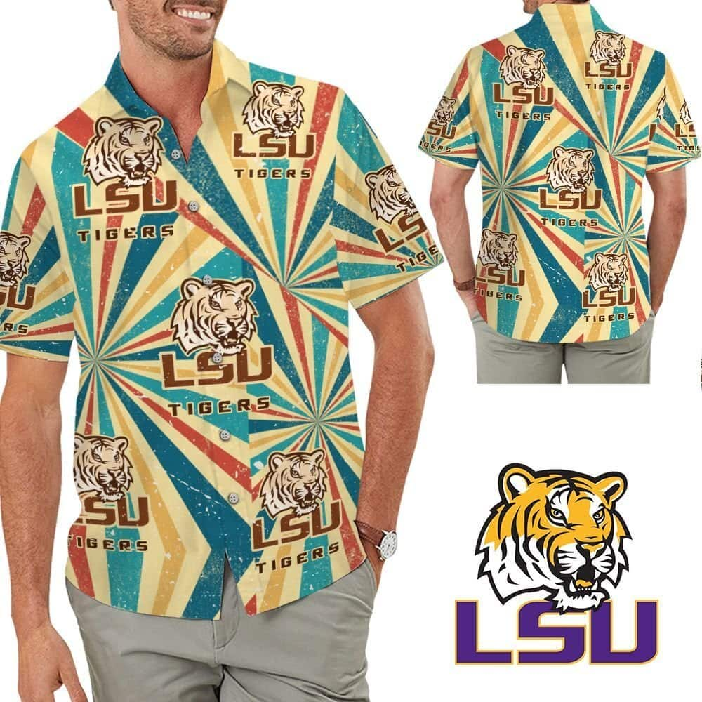 Vintage LSU Tigers Hawaiian Shirt Gift For Beach Vacation