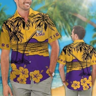 LSU Tigers Hawaiian Shirt Father's Day Gift For Beach Lovers LSU Tigers Hawaiian Shirt Father's Day Gift For Beach Lovers