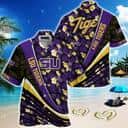 NCAA LSU Tigers Hawaiian Shirt Tropical Flower Pattern NCAA LSU Tigers Hawaiian Shirt Tropical Flower Pattern