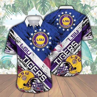 NCAA LSU Tigers Hawaiian Shirt Gift For Football Fans NCAA LSU Tigers Hawaiian Shirt Gift For Football Fans