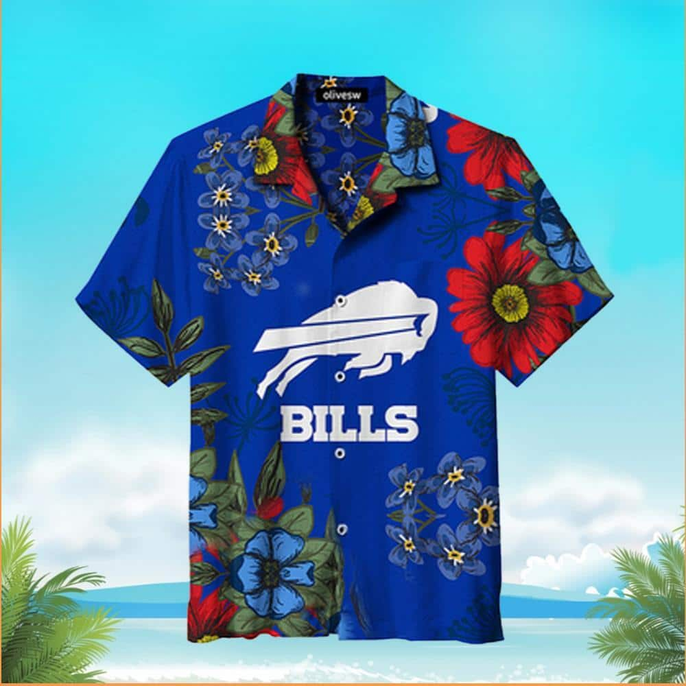 Buffalo Bills Hawaiian Shirt Tropical Flower Pattern Beach Gift For Him