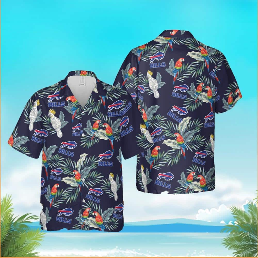 Buffalo Bills Hawaiian Shirt Parrot Pattern Beach Gift For Friend