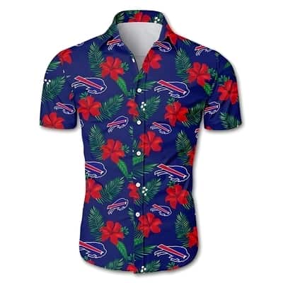 Buffalo Bills Hawaiian Shirt Red Hibiscus Pattern Summer Beach Gift Buffalo Bills Hawaiian Shirt Red Hibiscus Pattern Summer Beach Gift