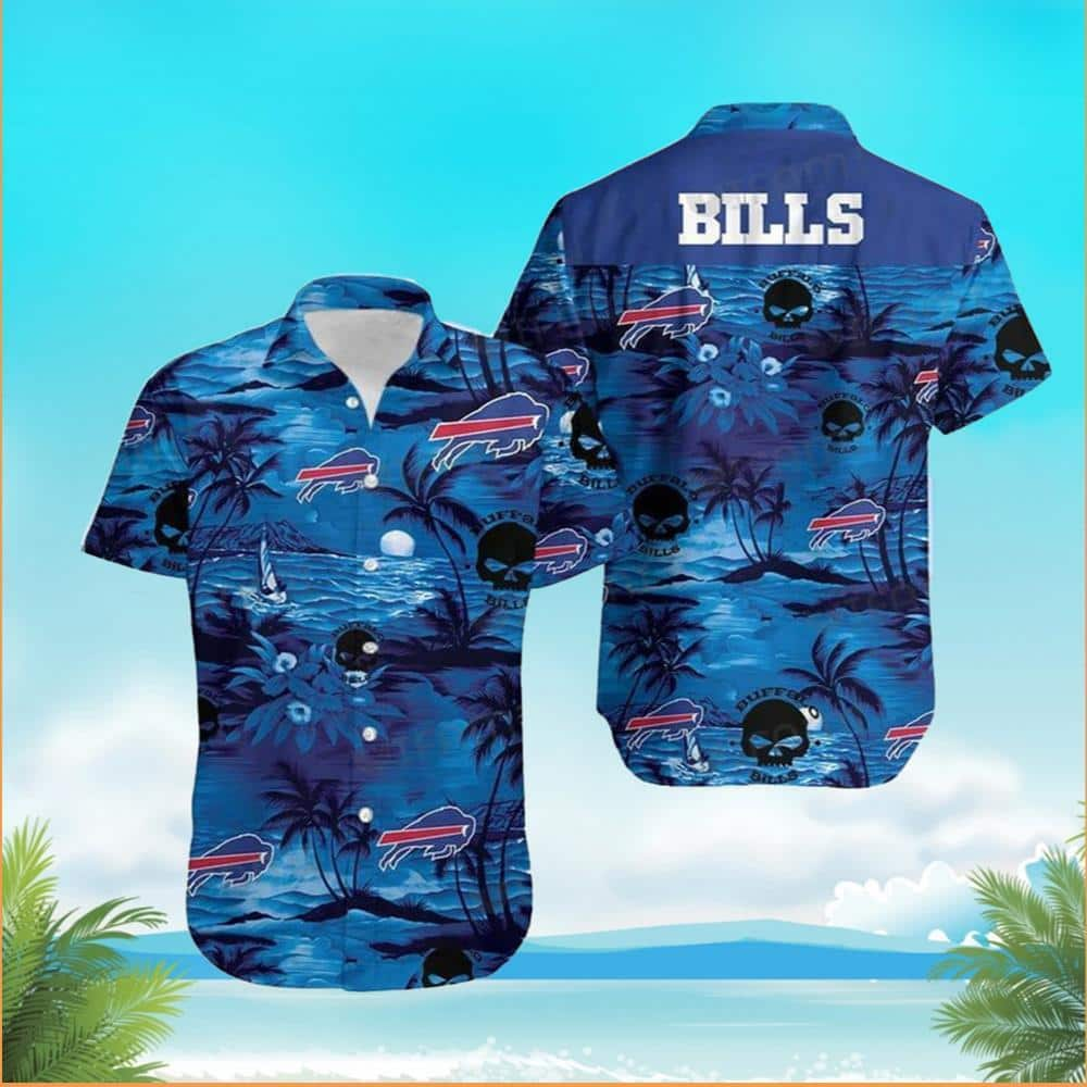 NFL Buffalo Bills Hawaiian Shirt Skull Coconut Tree Beach Gift For Him