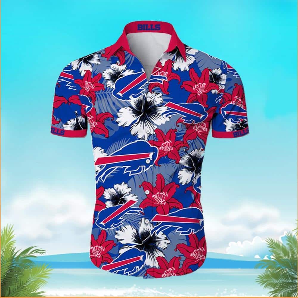 Buffalo Bills Hawaiian Shirt Tropical Flower Pattern Summer Beach Gift Buffalo Bills Hawaiian Shirt Tropical Flower Pattern Summer Beach Gift