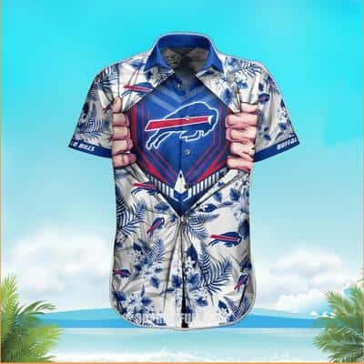 NFL Buffalo Bills Hawaiian Shirt Blue Tropical Flower Practical Beach Gift NFL Buffalo Bills Hawaiian Shirt Blue Tropical Flower Practical Beach Gift