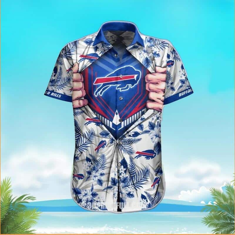 NFL Buffalo Bills Hawaiian Shirt Blue Tropical Flower Practical Beach Gift NFL Buffalo Bills Hawaiian Shirt Blue Tropical Flower Practical Beach Gift