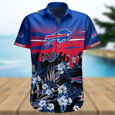Buffalo Bills Hawaiian Shirt Tropical Flower Beach Gift For Friend Buffalo Bills Hawaiian Shirt Tropical Flower Beach Gift For Friend