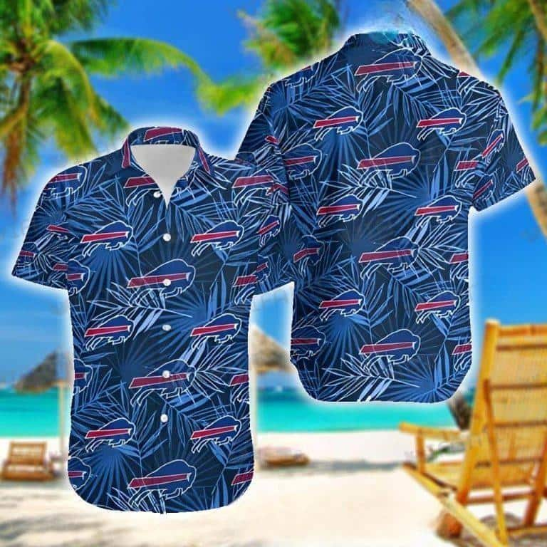 Buffalo Bills Hawaiian Shirt Blue Tropical Leaves Gift For Beach Vacation