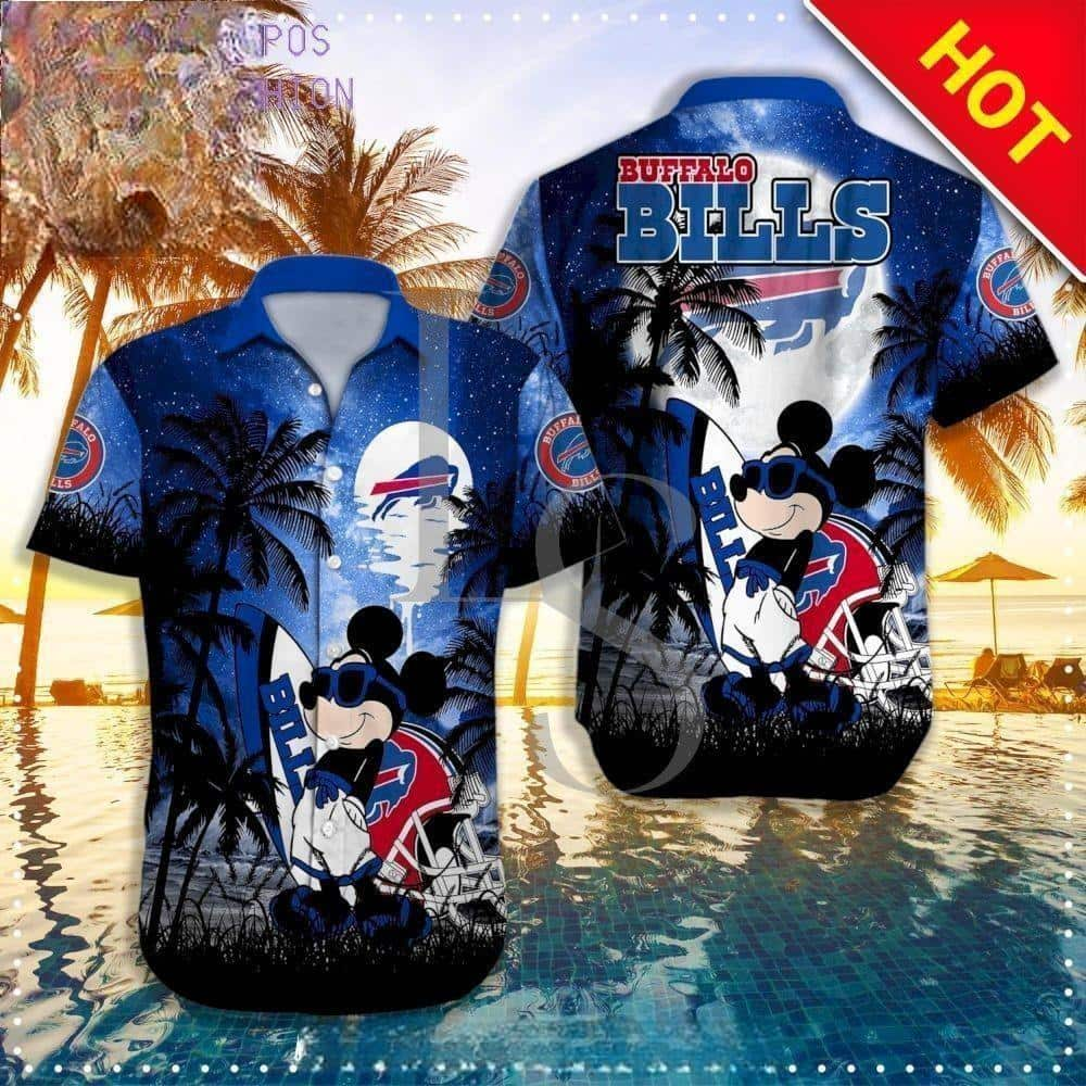 Cool Buffalo Bills Hawaiian Shirt Disney Mickey Mouse Palm Tree