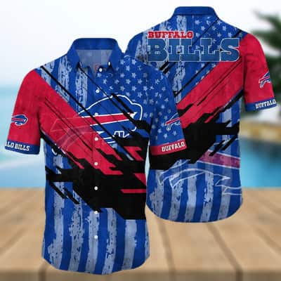 Buffalo Bills Hawaiian Shirt American Flag Beach Gift For Sports Enthusiast Buffalo Bills Hawaiian Shirt American Flag Beach Gift For Sports Enthusiast
