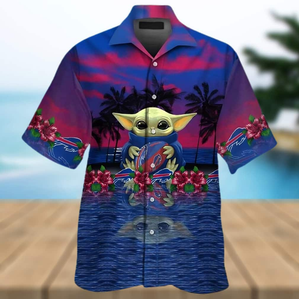 Baby Yoda Star Wars Loves Buffalo Bills Hawaiian Shirt Summer Beach Gift