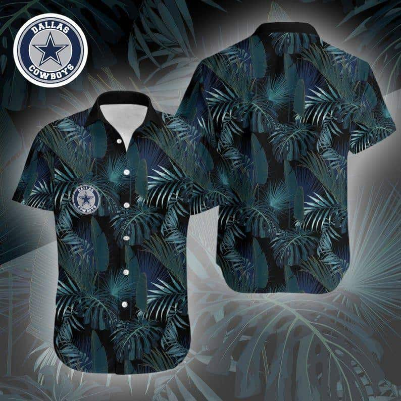 NFL Dallas Cowboys Hawaiian Shirt Tropical Leaves Pattern