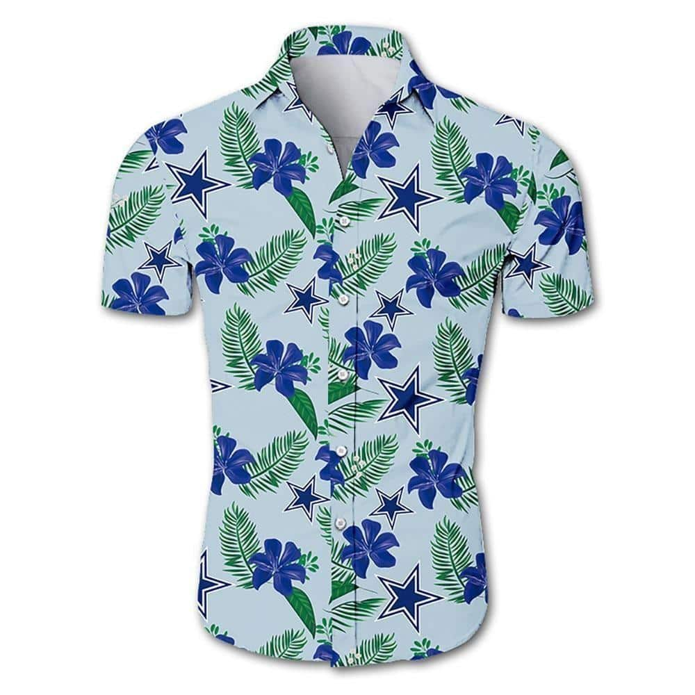 Dallas Cowboys Hawaiian Shirt Hibiscus Flower Pattern All Over Print