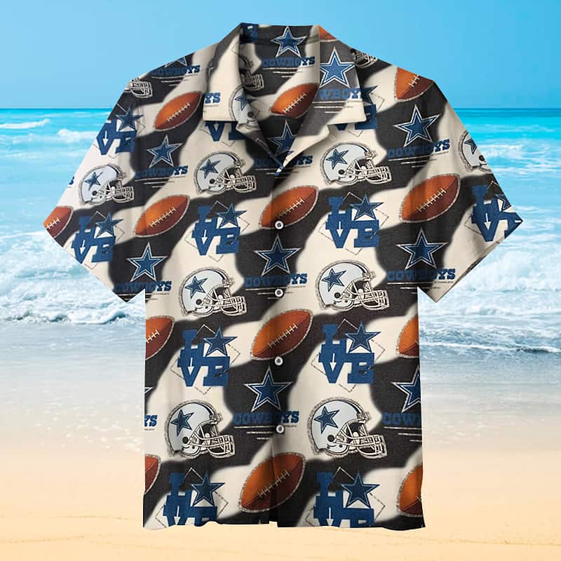 Dallas Cowboys Hawaiian Shirt Football Helmet Summer Gift For Friend