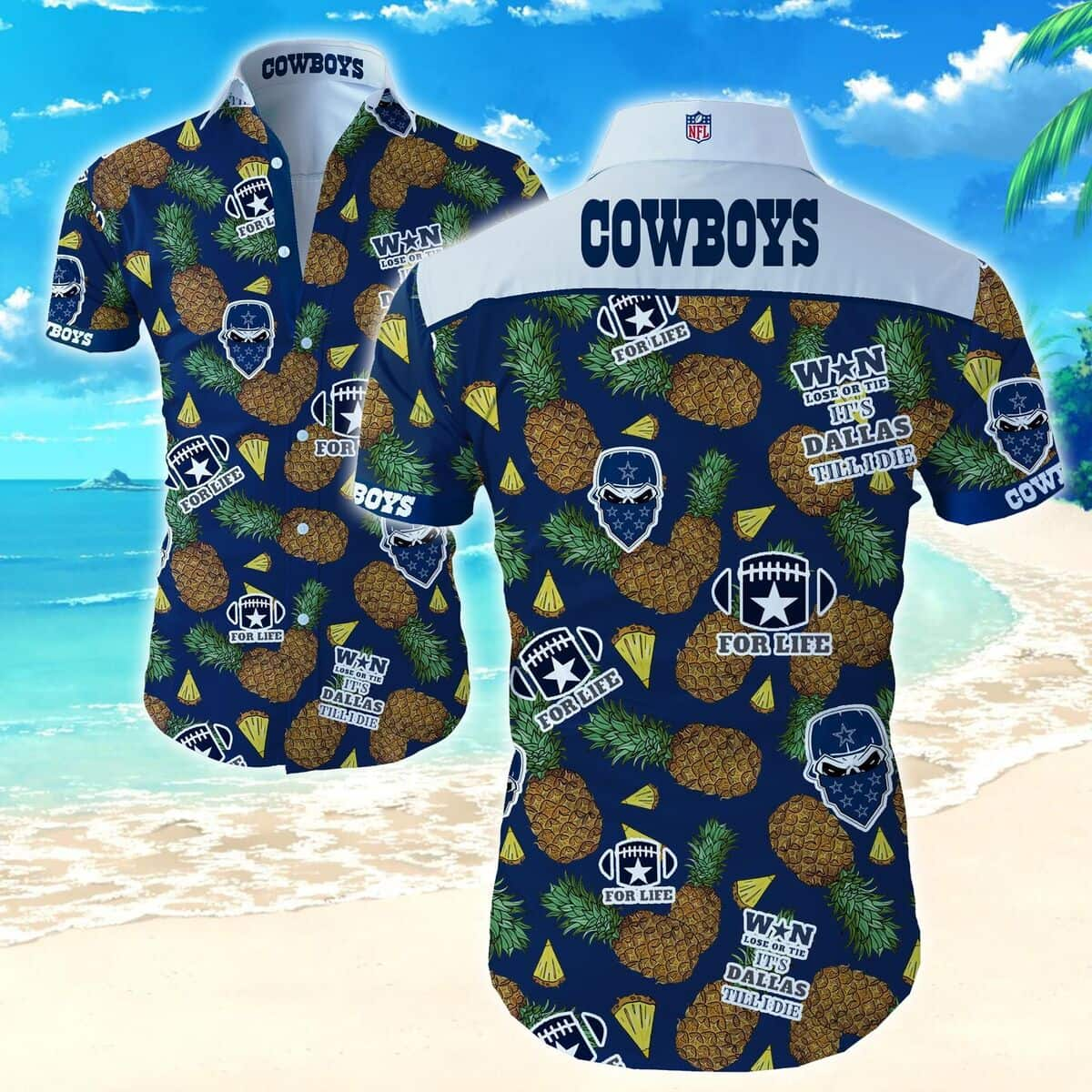 Dallas Cowboys Hawaiian Shirt Pineapple Pattern Beach Gift