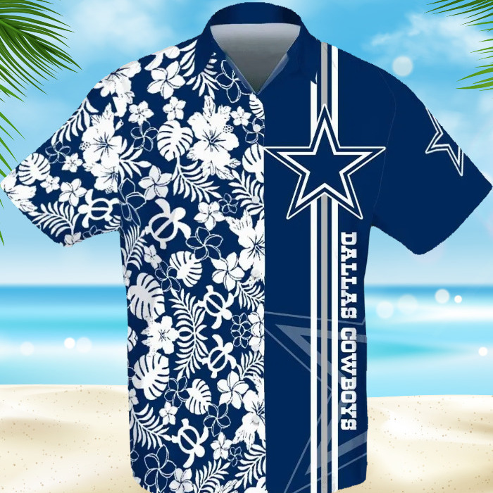 Dallas Cowboys Hawaiian Shirt Flower And Turtle Pattern Summer Gift For Friend