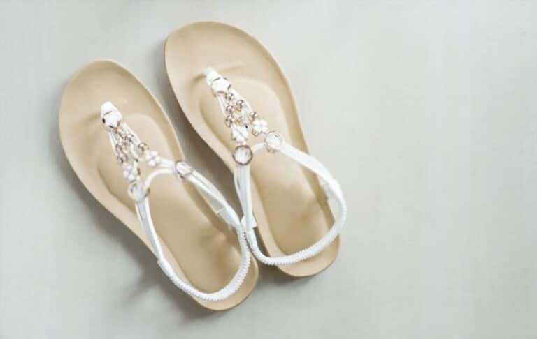 white flat sandals