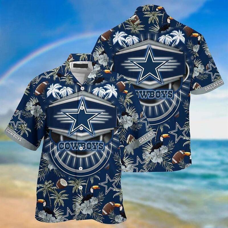 Dallas Cowboys Hawaiian Shirt Coconut Pattern Beach Vacation Gift