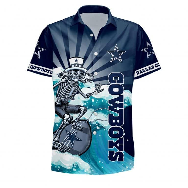 Dallas Cowboys Hawaiian Shirt Skeleton Gift For Beach Vacation Dallas Cowboys Hawaiian Shirt Skeleton Gift For Beach Vacation