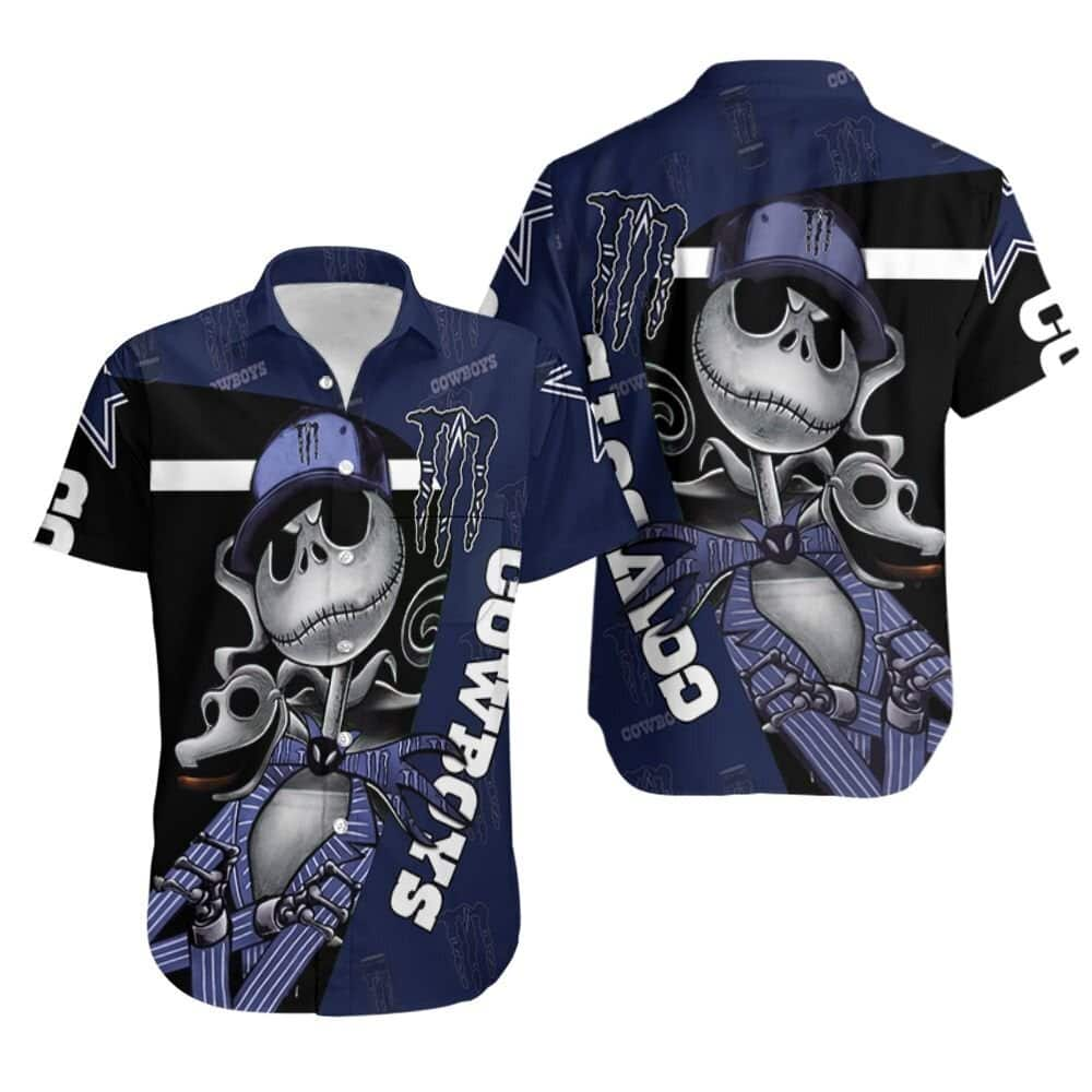 Jack Skellington Monster Energy Dallas Cowboys Hawaiian Shirt