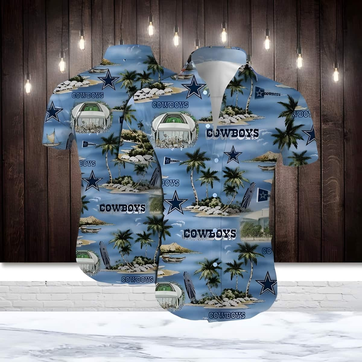 Dallas Cowboys Hawaiian Shirt Island Pattern Practical Beach Gift