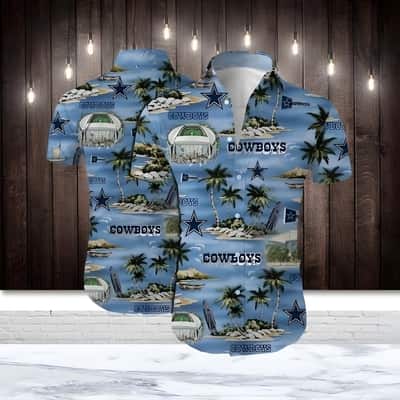 Dallas Cowboys Hawaiian Shirt Island Pattern Practical Beach Gift Dallas Cowboys Hawaiian Shirt Island Pattern Practical Beach Gift
