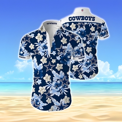 NFL Dallas Cowboys Hawaiian Shirt Tropical Flower All Over Print
