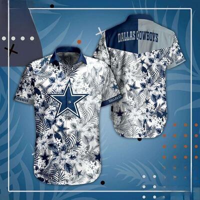 NFL Dallas Cowboys Hawaiian Shirt Flora Pattern NFL Dallas Cowboys Hawaiian Shirt Flora Pattern