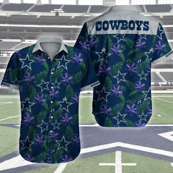 NFL Dallas Cowboys Hawaiian Shirt Tropical Flower Pattern