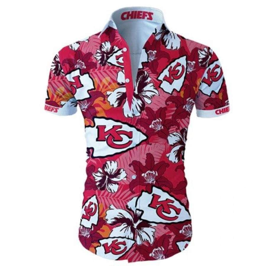 Kansas City Chiefs Hawaiian Shirt Tropical Flower Pattern All Over Print