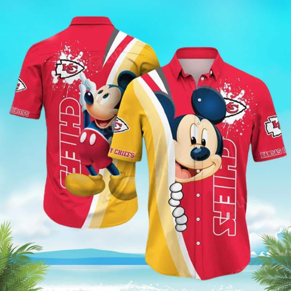 Disney Mickey Mouse With Kansas City Chiefs Hawaiian Shirt Beach Gift For Friend