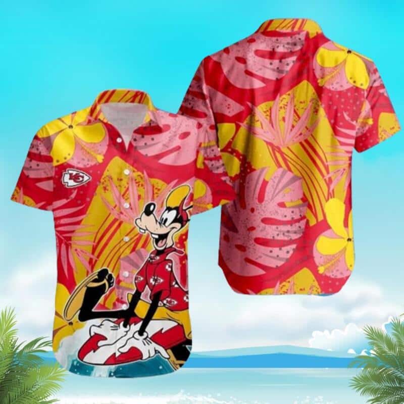 Goofy Disney Kansas City Chiefs Hawaiian Shirt Beach Vacation Gift Goofy Disney Kansas City Chiefs Hawaiian Shirt Beach Vacation Gift