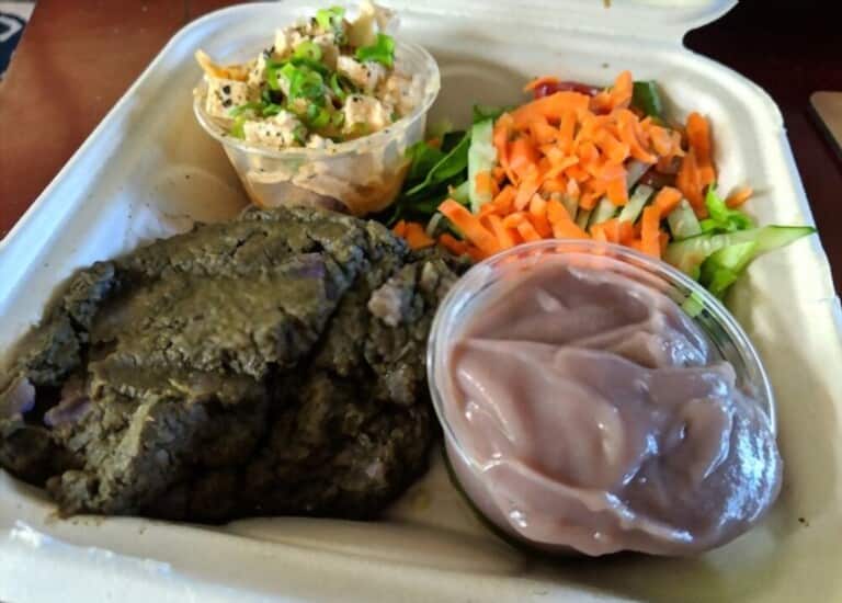 Hawaiian Lau Lau plate Served with Fresh/Day Old Poi in bowl