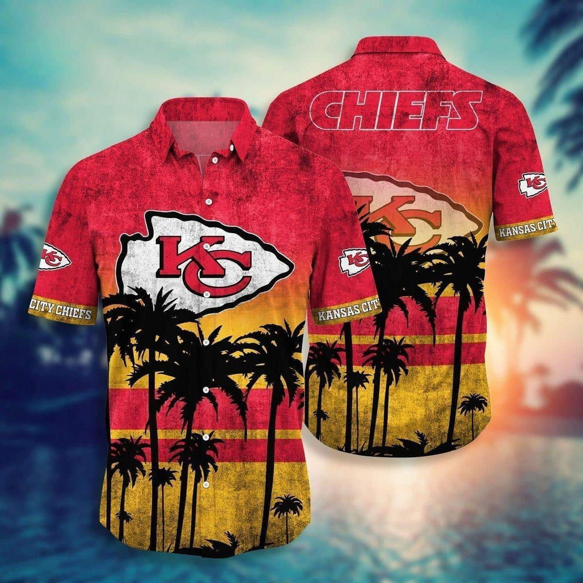 Vintage Kansas City Chiefs Hawaiian Shirt Summer Beach Gift