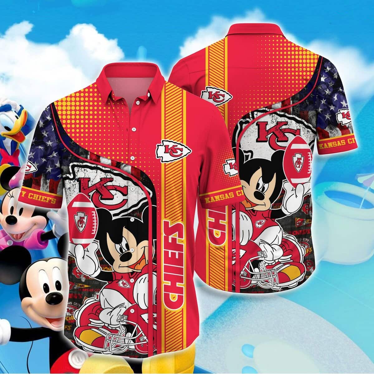 Cool Disney Mickey Mouse With Kansas City Chiefs Hawaiian Shirt