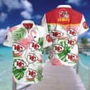 Kansas City Chiefs Hawaiian Shirt Tropical Palm Leaves Pattern On White Theme Kansas City Chiefs Hawaiian Shirt Tropical Palm Leaves Pattern On White Theme