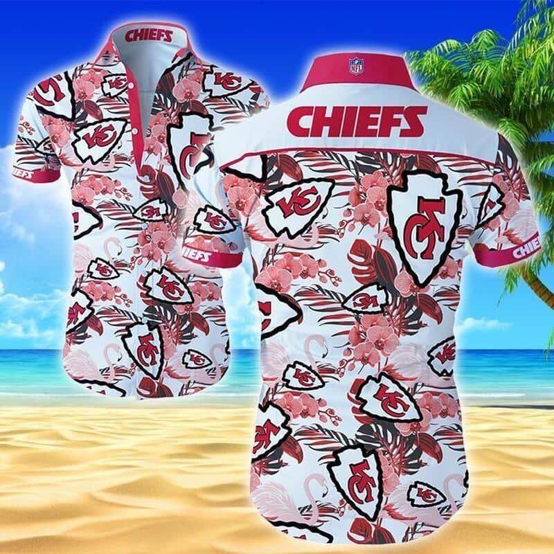 Kansas City Chiefs Hawaiian Shirt Tropical Flower Pattern Kansas City Chiefs Hawaiian Shirt Tropical Flower Pattern
