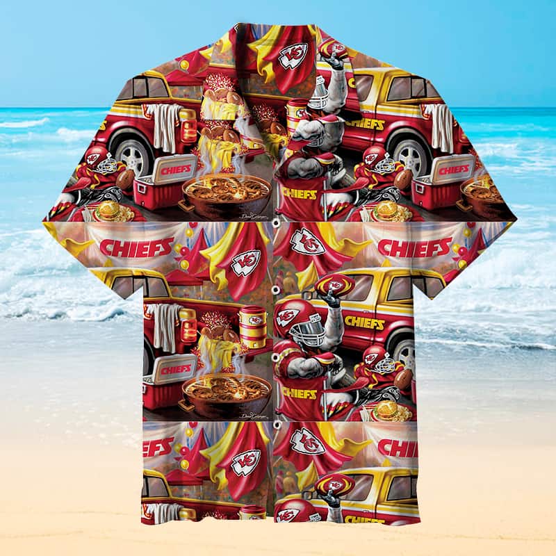 Kansas City Chiefs Hawaiian Shirt Football Gift For Dad From Son Kansas City Chiefs Hawaiian Shirt Football Gift For Dad From Son