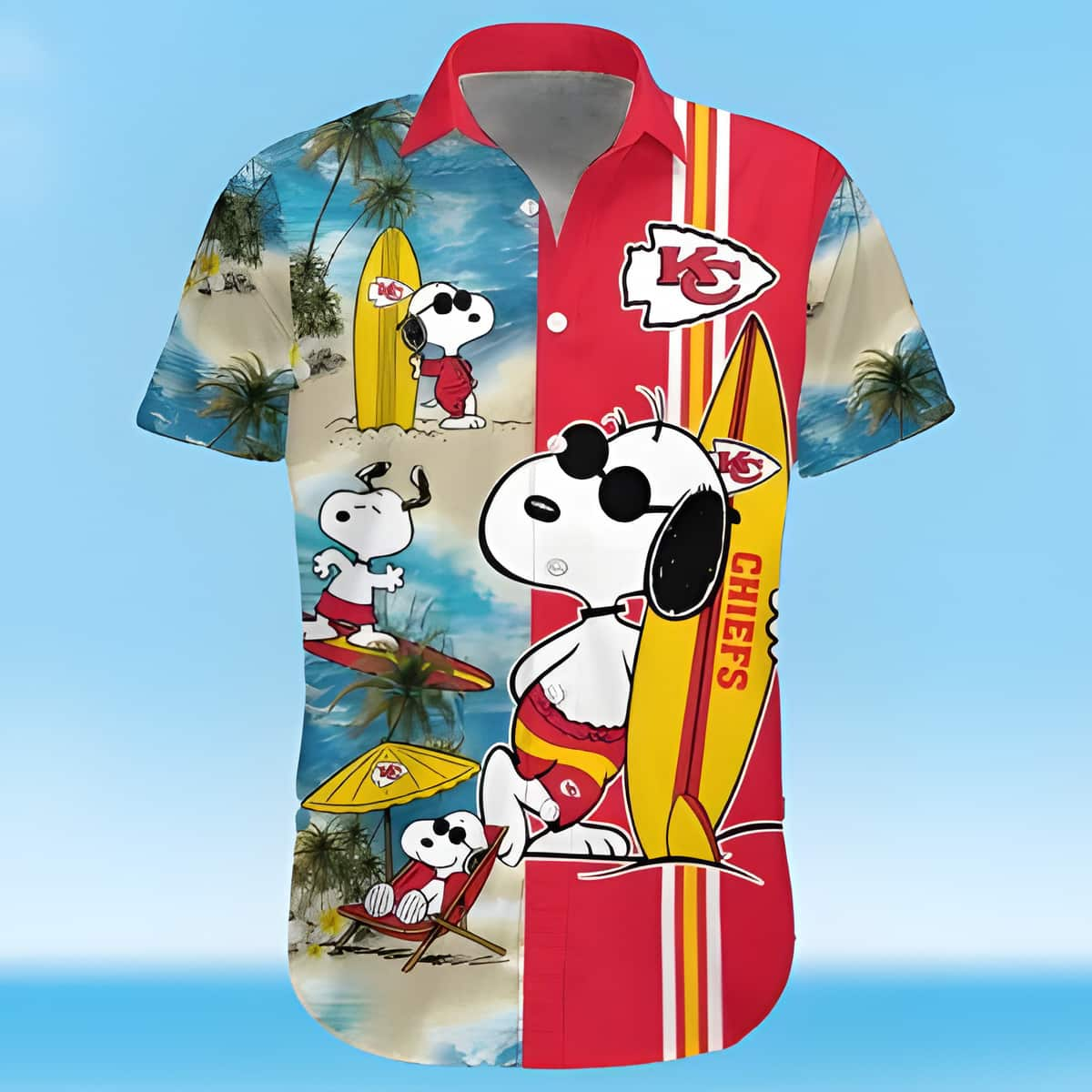 Cool Snoopy Surfing Kansas City Chiefs Hawaiian Shirt Gift For Beach Trip