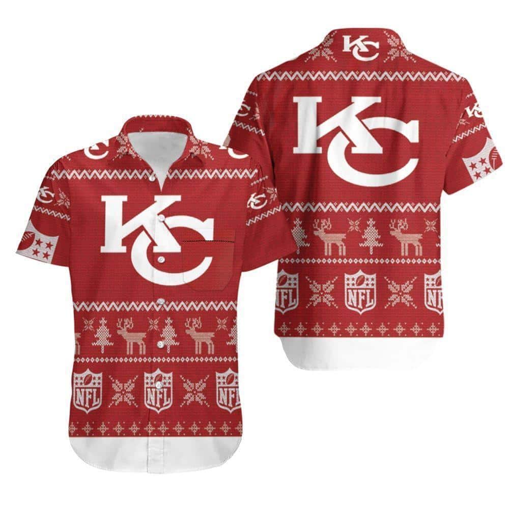 Kansas City Chiefs Hawaiian Shirt Christmas Pattern Beach Lovers Gift Kansas City Chiefs Hawaiian Shirt Christmas Pattern Beach Lovers Gift
