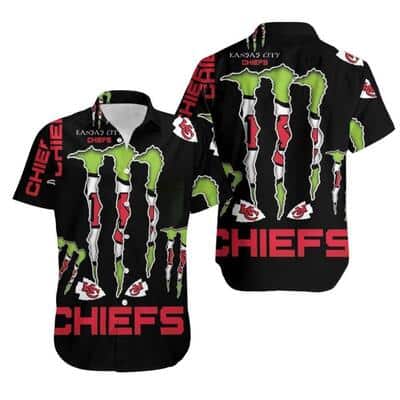 Monster Energy Logo Kansas City Chiefs Hawaiian Shirt Best Beach Gift