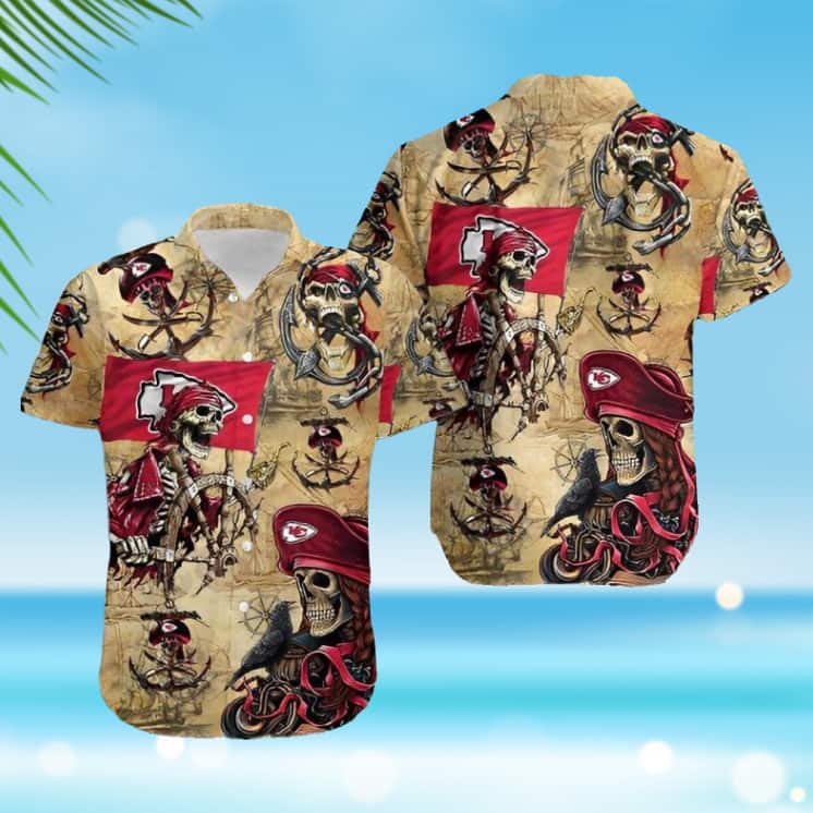 Pirate Skeleton NFL Kansas City Chiefs Hawaiian Shirt Pirate Skeleton NFL Kansas City Chiefs Hawaiian Shirt