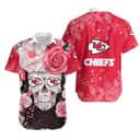 Skull Rose With Kansas City Chiefs Hawaiian Shirt Skull Rose With Kansas City Chiefs Hawaiian Shirt