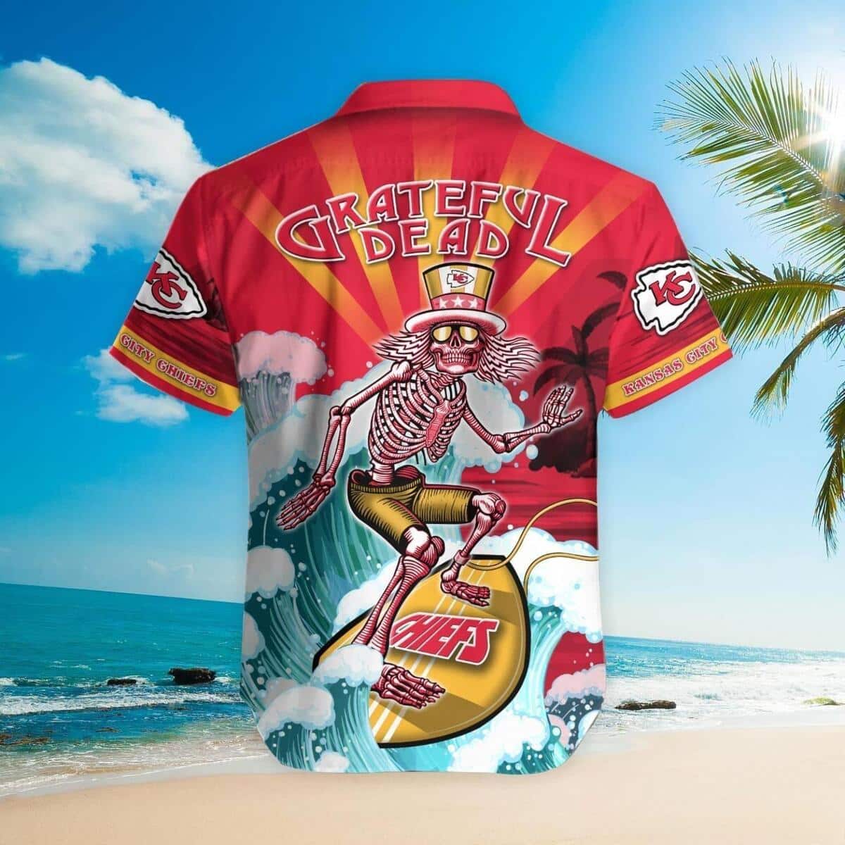 Grateful Dead NFL Kansas City Chiefs Hawaiian Shirt Grateful Dead NFL Kansas City Chiefs Hawaiian Shirt