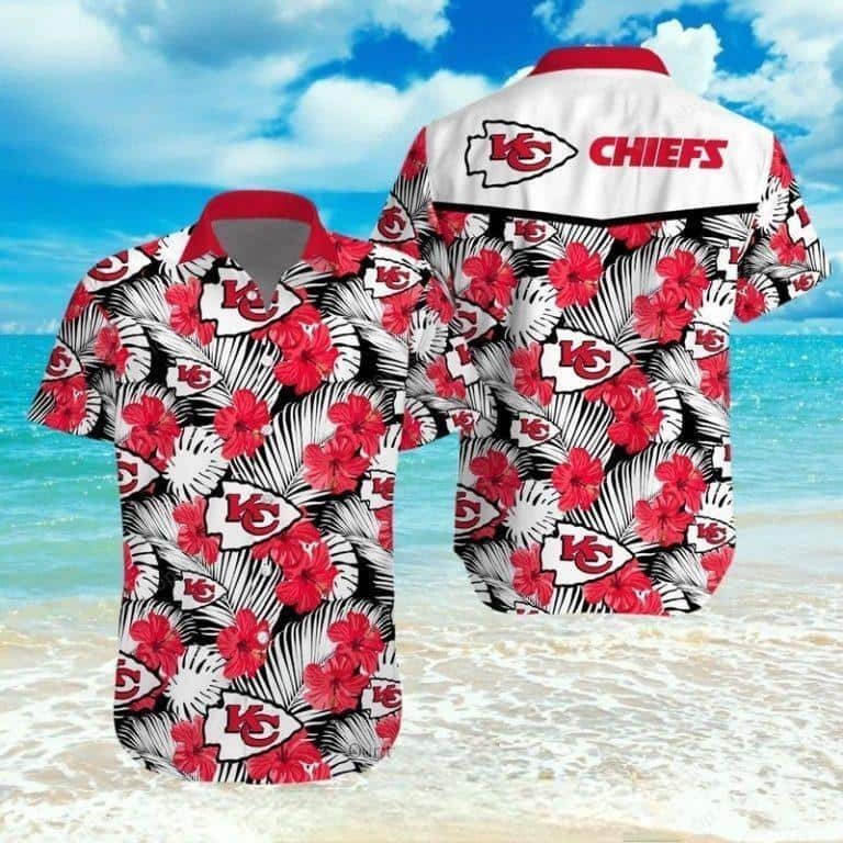 NFL Kansas City Chiefs Hawaiian Shirt Hibiscus Flowers Pattern All Over Print NFL Kansas City Chiefs Hawaiian Shirt Hibiscus Flowers Pattern All Over Print