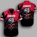 NFL Kansas City Chiefs Hawaiian Shirt Horror Skull Football Gift For Adults