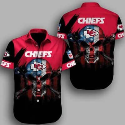 NFL Kansas City Chiefs Hawaiian Shirt Horror Skull Football Gift For Adults