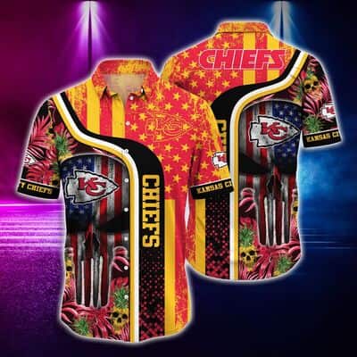 NFL Kansas City Chiefs Hawaiian Shirt Skull Tropical Beach Gift For Him